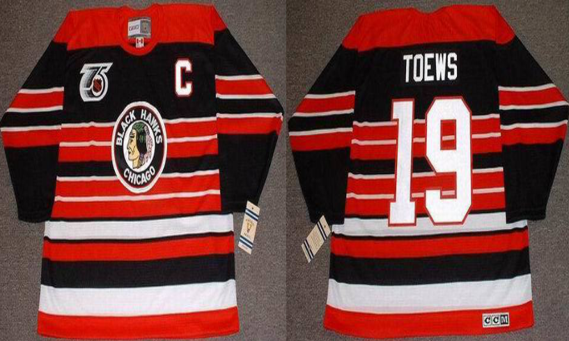 2019 Men Chicago Blackhawks #19 toews red CCM NHL jerseys->chicago blackhawks->NHL Jersey